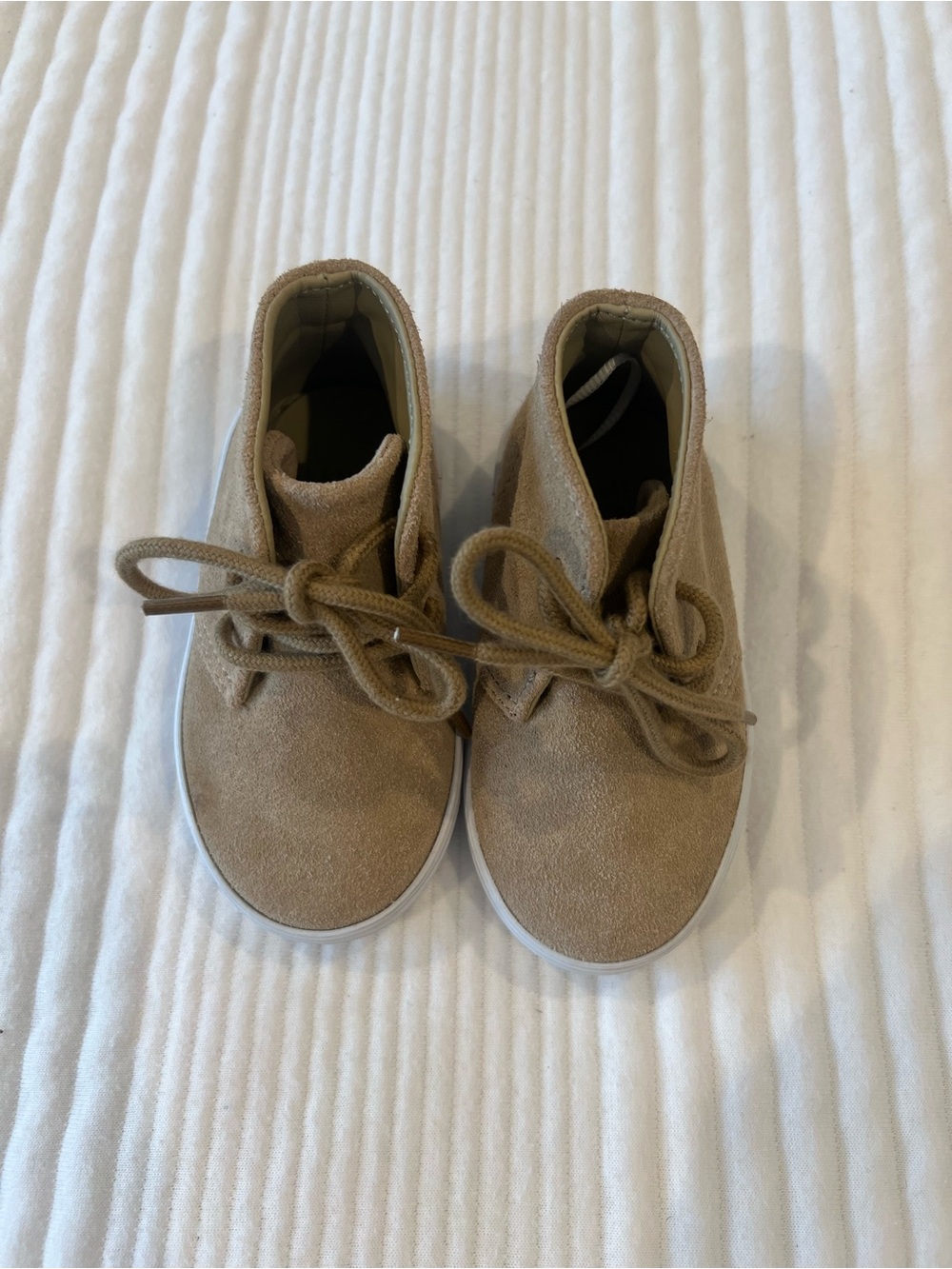 Janie and Jake Suede High-Top Sneakers in Tan - Size 5
